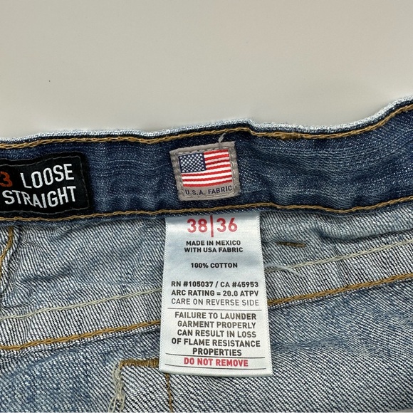 Ariat FR M3 Loose Jeans 38x36 Mens Straight Flame Resistant USA Pants Laborer - Picture 8 of 14